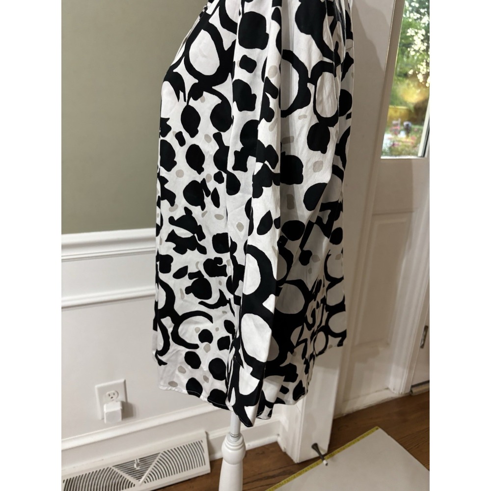 CHICOS Wmn Button TOP 3/4 Cuffed Sleeve BLACK White Beige Circles Sz 3 ( 16 Xl) - Picture 6 of 12